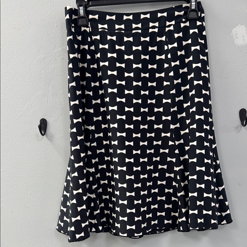 Kate Spade Black and White A-Line Skirt Knee-Length
